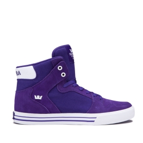 Mens Supra High Top Shoes VAIDER Purple/white | AU-92863